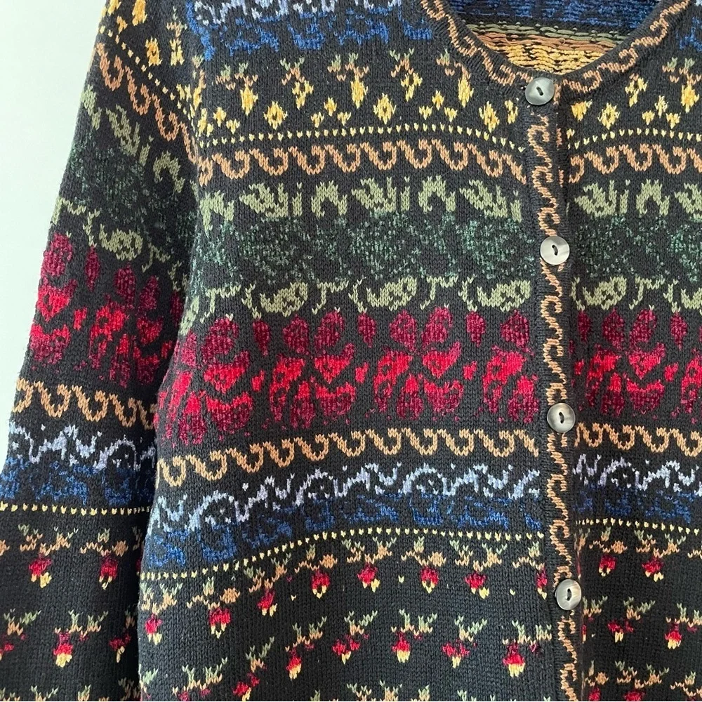 Vintage Appleseed's Multi-Color Classic Button Down Cardigan Sweater Size L